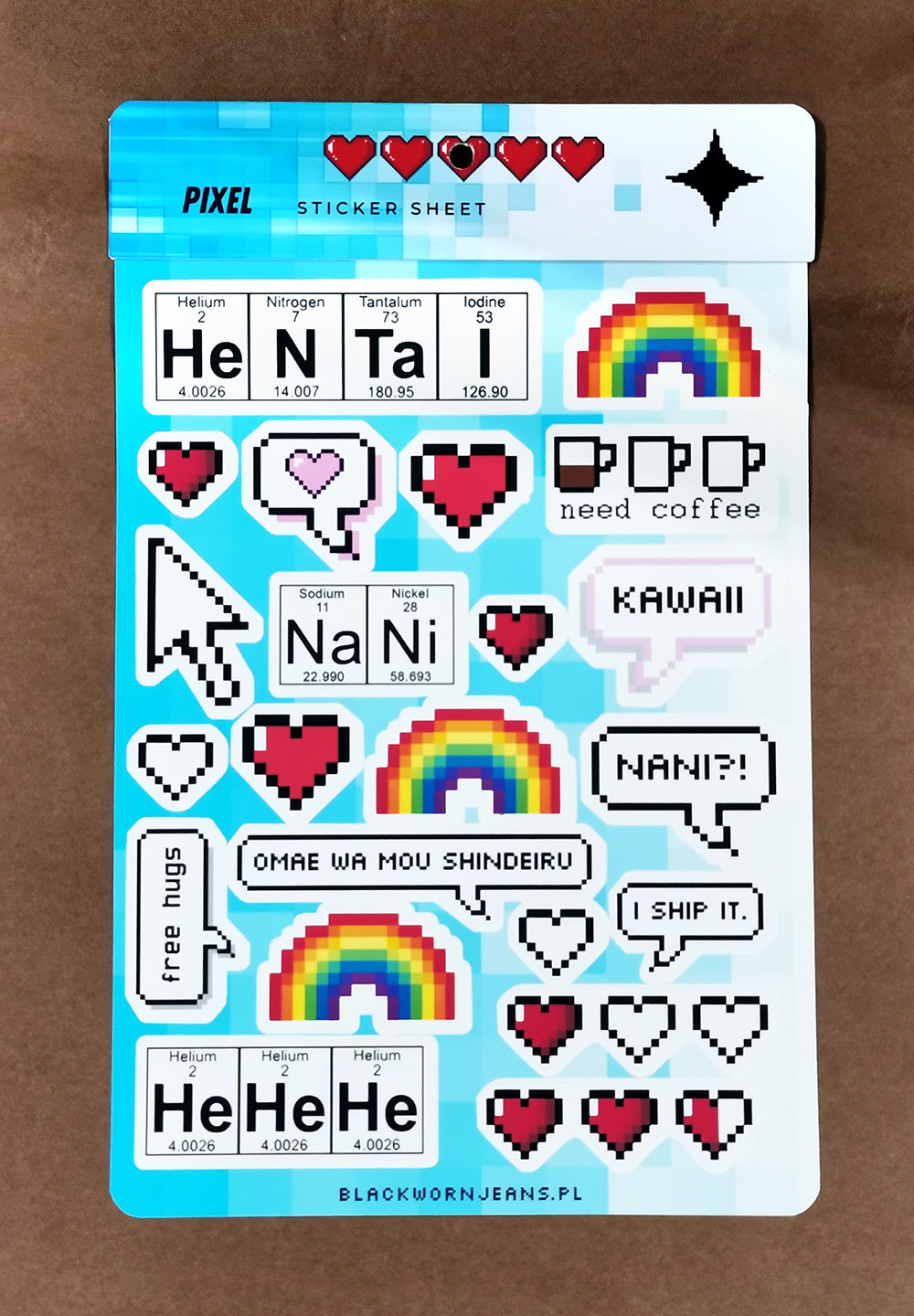 Naklejki pixel art manga anime tęcza lgbt